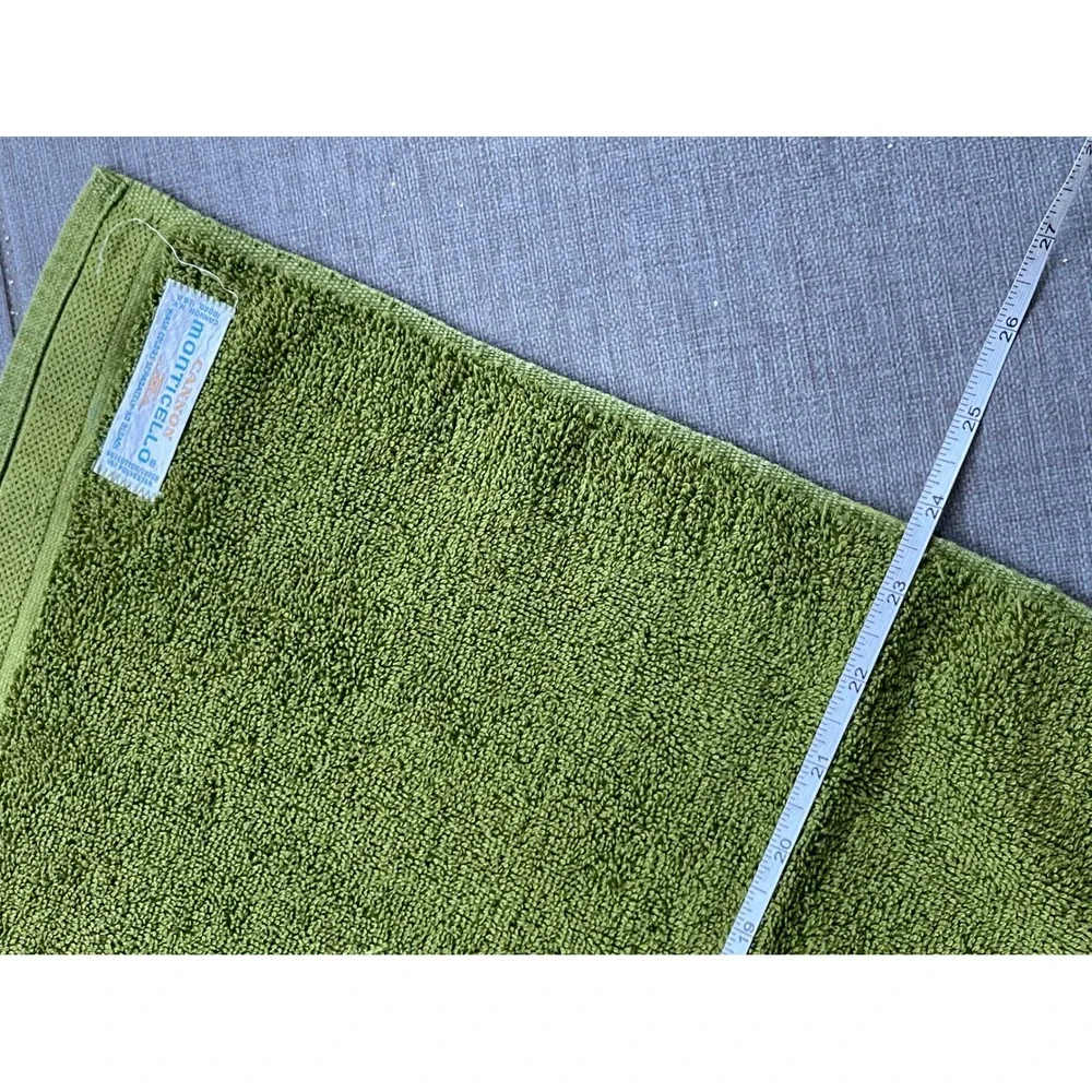 Vintage Cannon Monticello Avocado Green 5 Bath and Hand Towels Retro MCM 70s